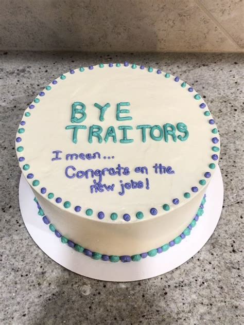 funny farewell cakes